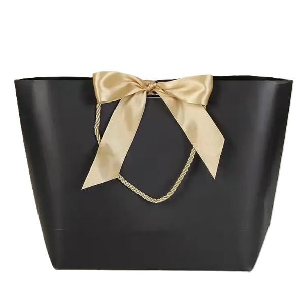 Подарочный пакет Stenson R33244-S Chic bow 15х21х7 см Black