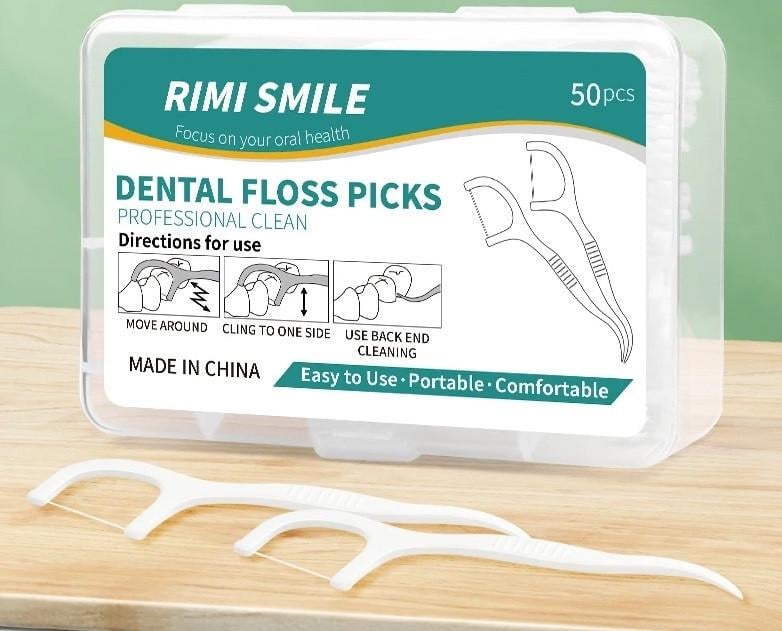 Флоссер с держателем в пластиковом контейнере 50 шт.