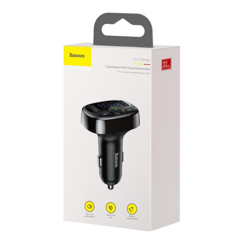 FM-трансмиттер Baseus T-Typed Bluetooth 2USB (CCTM-01) - фото 9