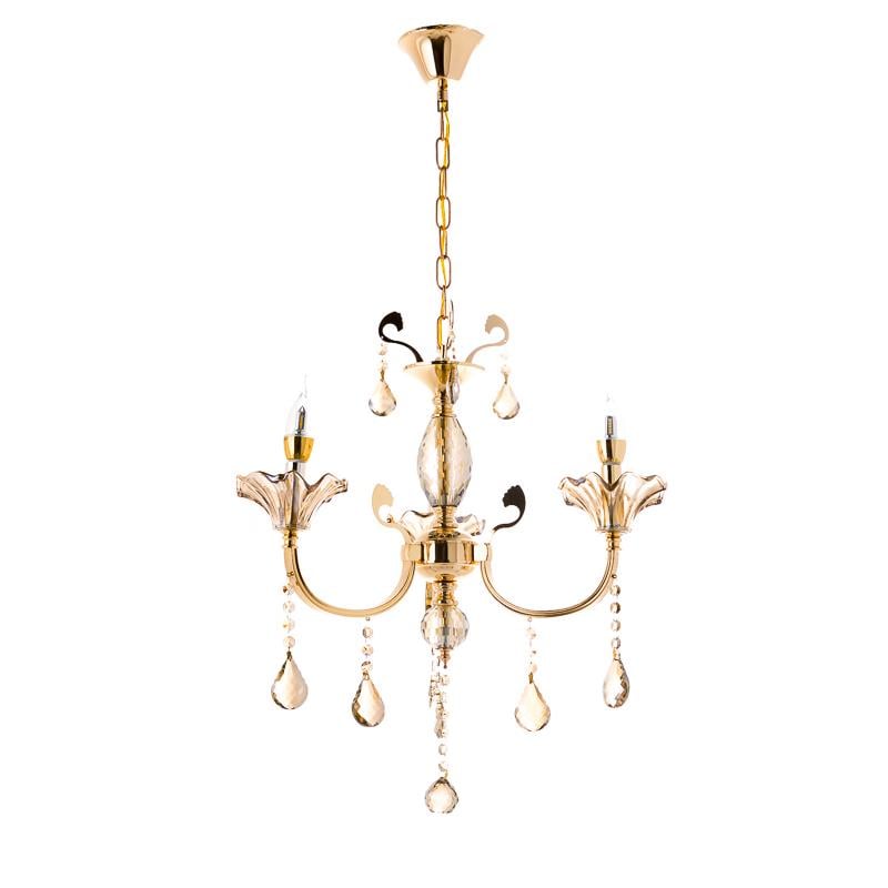 Люстра подвесная Light House ES-15913/3/gold на три лампы Свечи Золотой