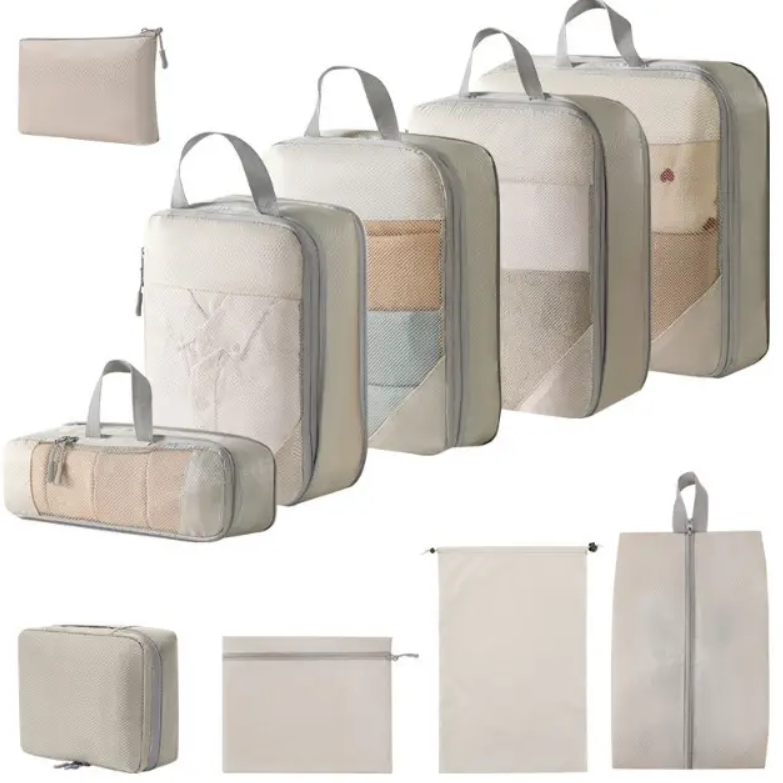 Набір органайзерів 11в1 для подорожей Бежевий (КДО-43-13) - фото 1 Набір органайзерів 11в1 для подорожей Бежевий (КДО-43-13) - фото 1