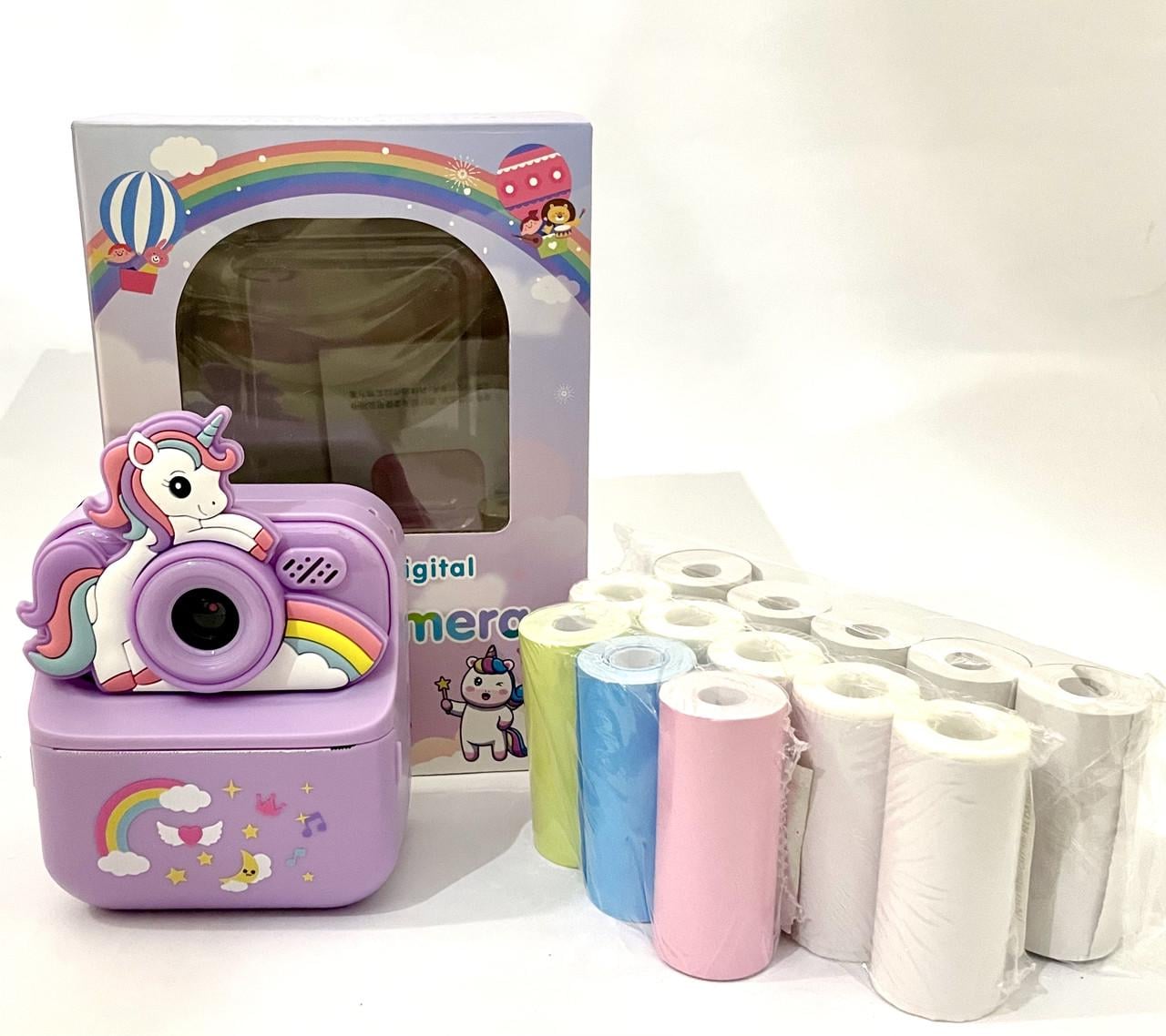 Фотоапарт детский с принтером с милыми зверюшками/10 рулонов бумаги