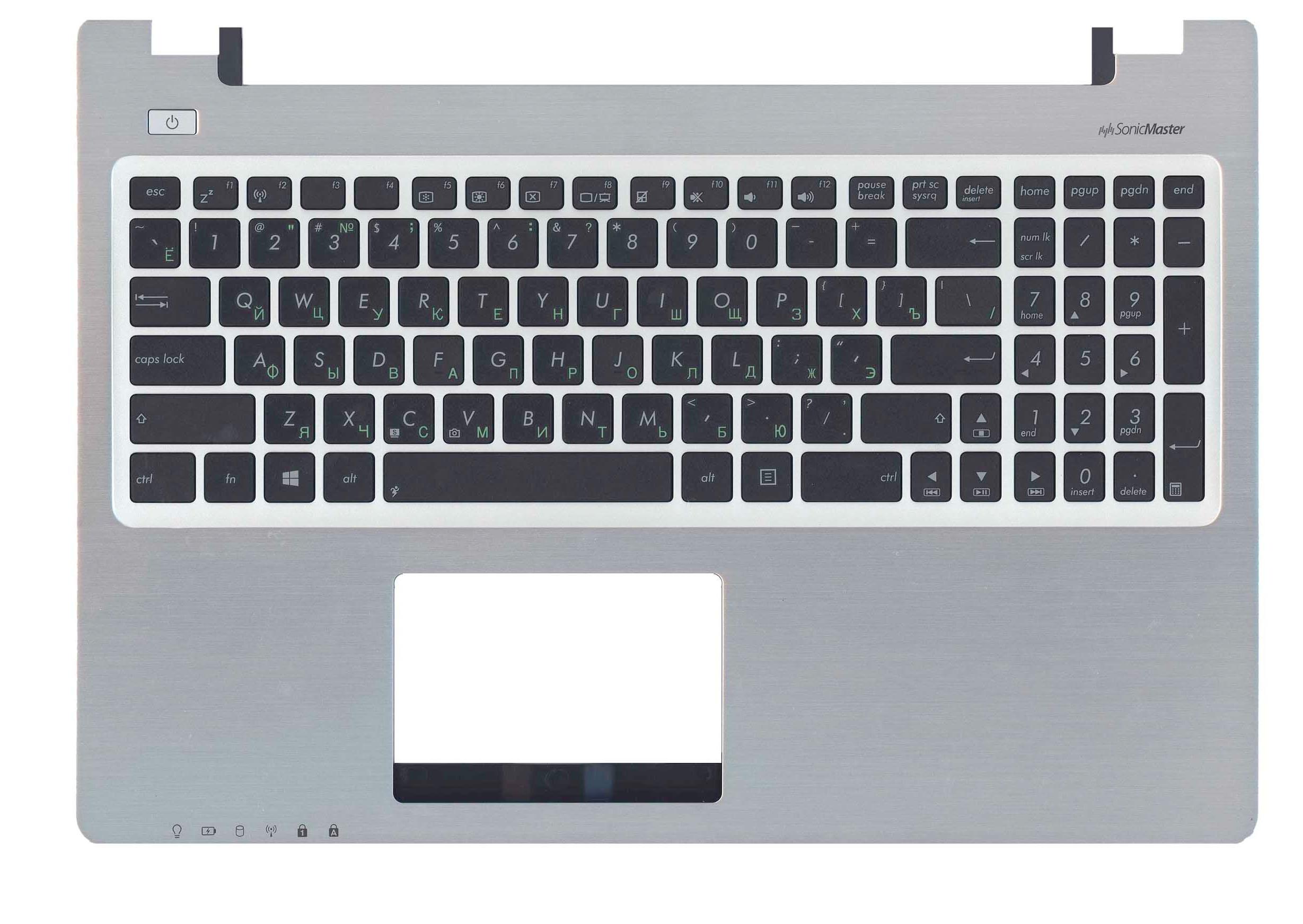 Клавиатура для ноутбука Asus K56 TopCase Black Silver
