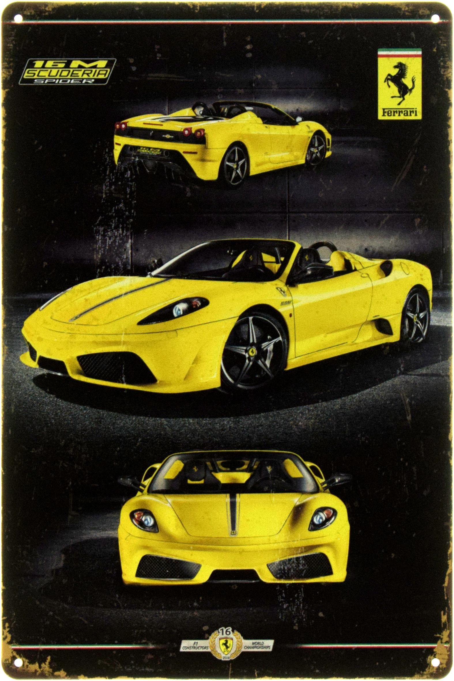 Табличка металева "Ferrari 16M Scuderia Spider" 20x30 см (ms-104457) Табличка металева "Ferrari 16M Scuderia Spider" 20x30 см (ms-104457)