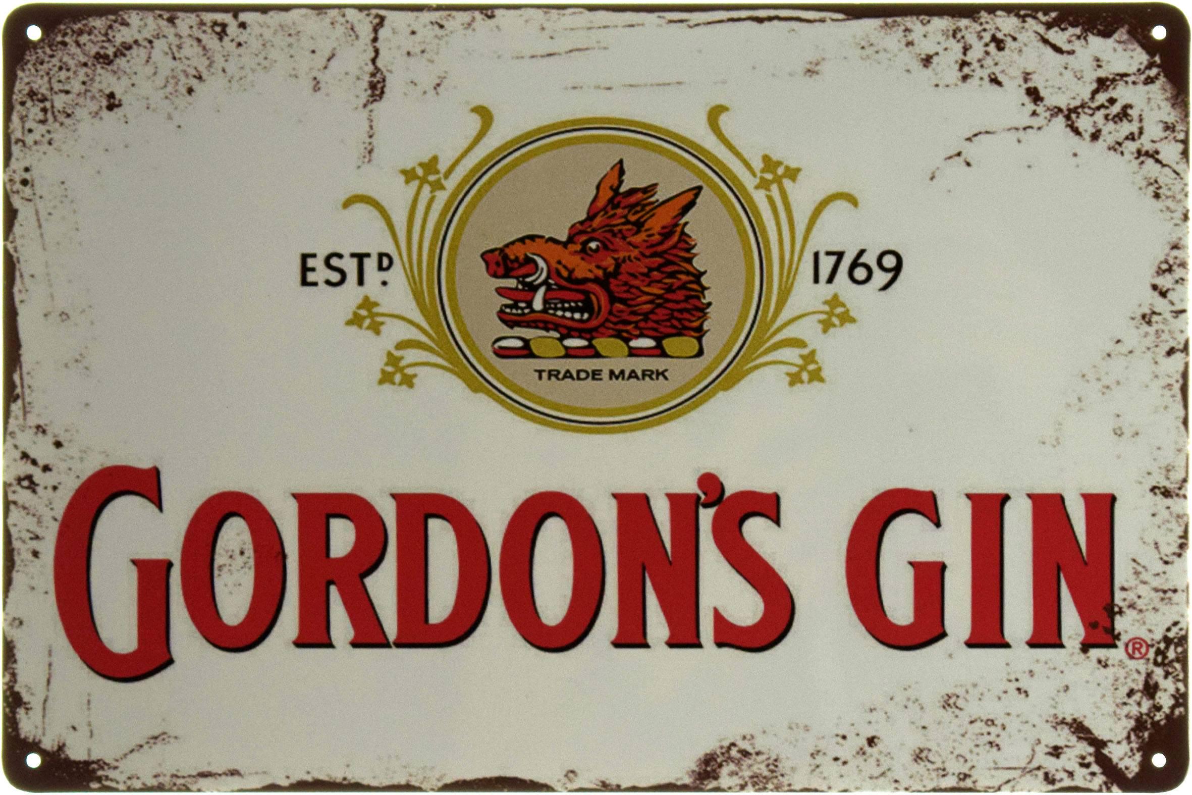 Табличка металлическая Джин Gordon's 20x30 см