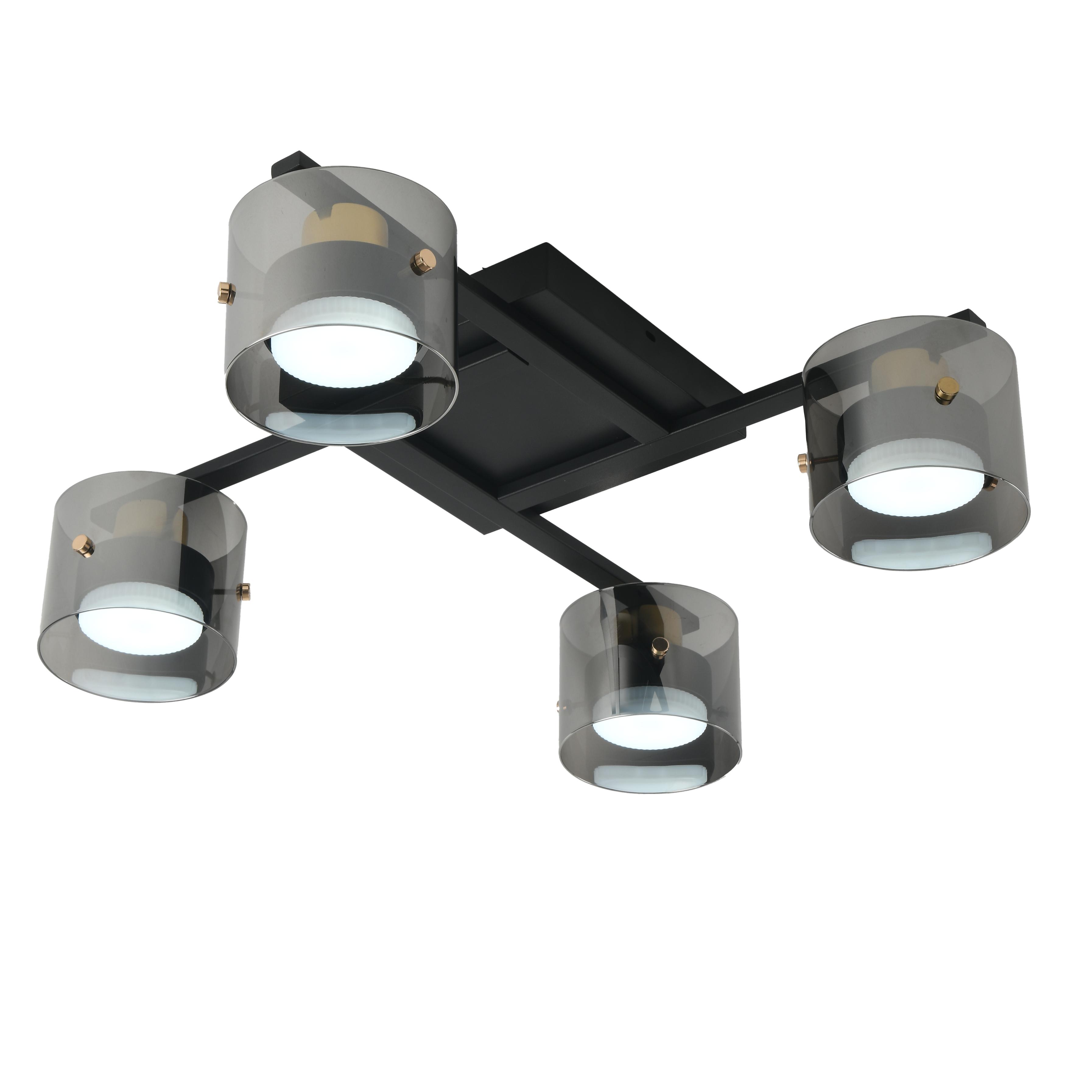 Люстра на 4 лампы ESLLSE OPAL GX53 580x580x150 мм Черный/Золотой (10657)