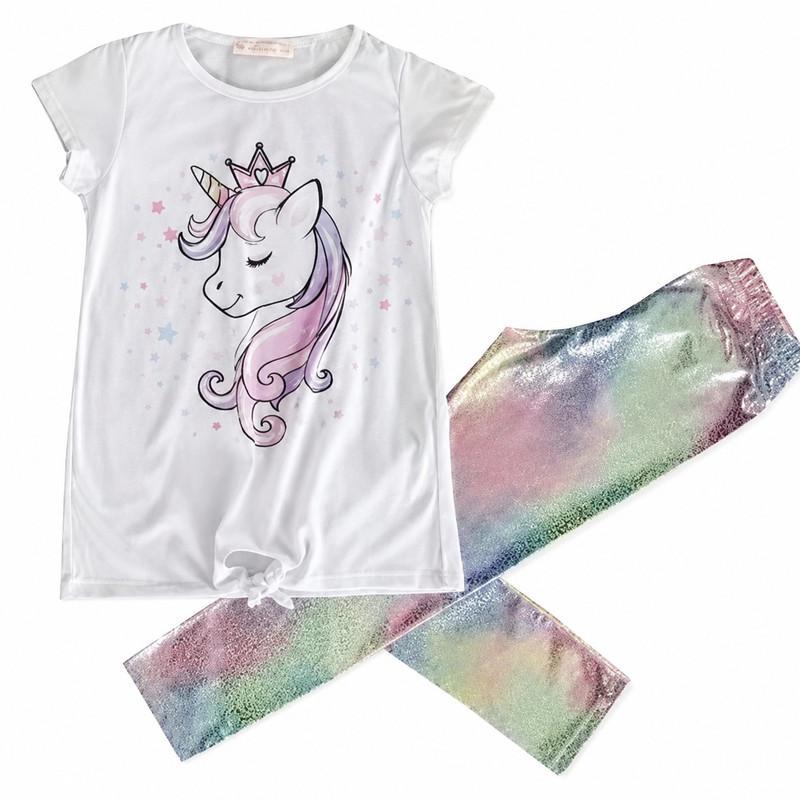Костюм для девочки Baby Rose Очаровательная Пони летний с футболкой и бриджами 110 см Белый