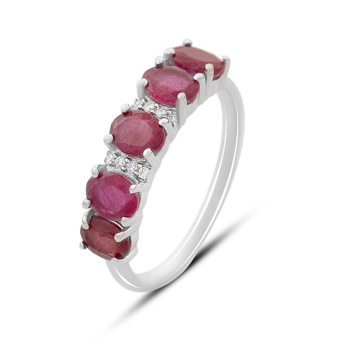 Кольцо серебряное Tiva с натуральным рубином и фианитами 2,637 ct 2,19 г р. 17,5 (2165187)