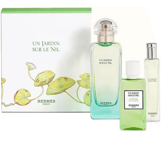 Туалетная вода унисекс Hermes Un Jardin Le Nil Edt 100 мл/Edt 15ml и гель для душа 40 мл (102575)