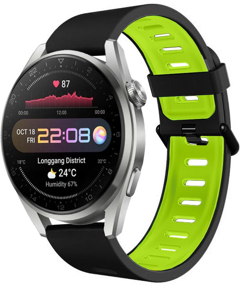 Ремешок Traf для Huawei Watch 3 Pro Black/Green (22548) - фото 1 Ремешок Traf для Huawei Watch 3 Pro Black/Green (22548) - фото 1