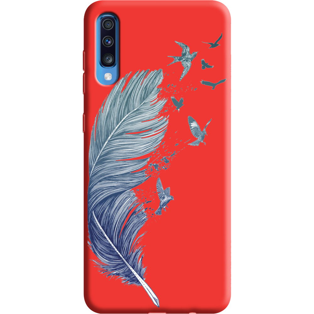 Чохол BoxFace Samsung A705 Galaxy A70 Feather Червоний силікон  (36860-cc38-37425)