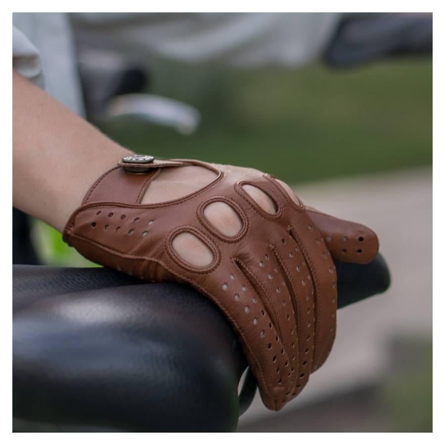 Перчатки женские Alpa Gloves 065-18 автомобильные натуральная кожа р. 7 Коричневый (28523393) - фото 4