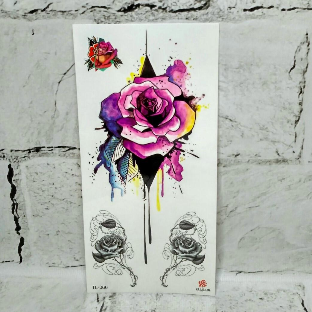 Тату тимчасові Троянди аркуш 9x19 см (TL-066)
