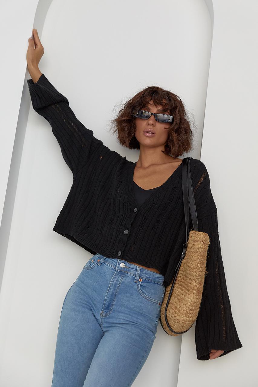 Кардиган женский в стиле гранж S Черный (11643843) Кардиган женский в стиле гранж S Черный (11643843)