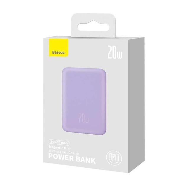 Повербанк Baseus Magnetic Mini 10000 mAh 20 W 2в1 QC3.0+PD3.0 с беспроводной зарядкой Qi 15 W Purple (PPCX110105) - фото 11