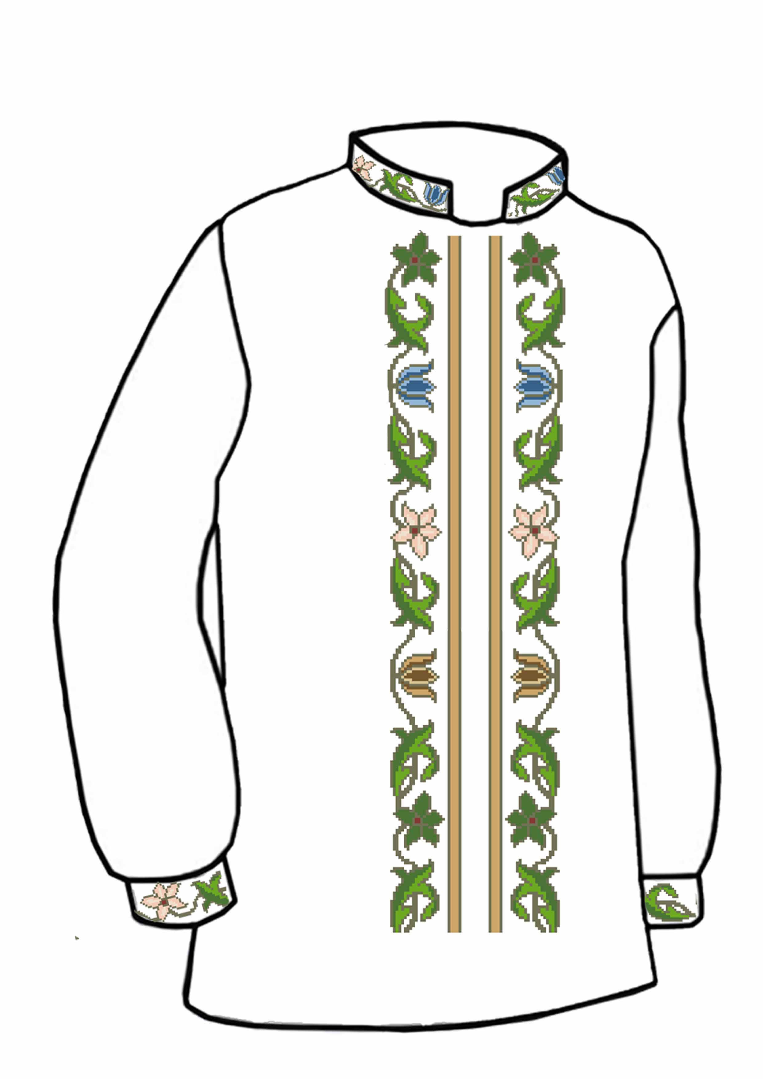 Заготовка для вишивки нитками або бісером сорочка СЧ-70 домоткане полотно Заготовка для вишивки нитками або бісером сорочка СЧ-70 домоткане полотно