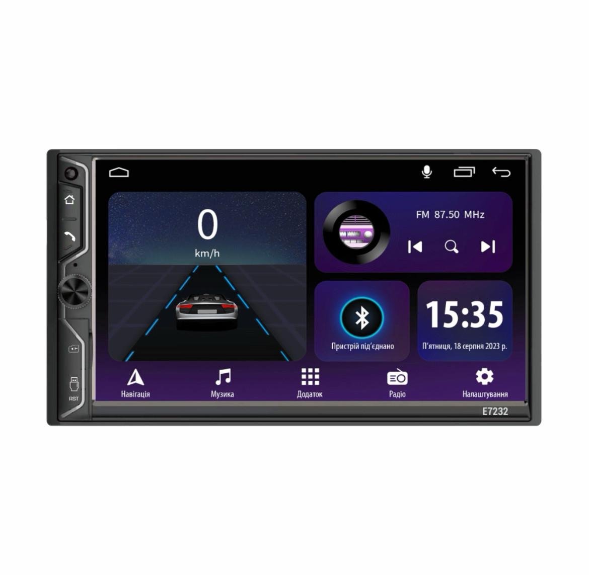 Автомагнітола Sigma E7232 ANDROID 10 2/32Gb з GPS Wi-Fi Bluetooth 2 дин 7" (41258)