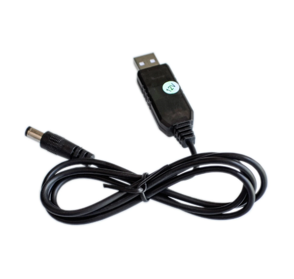 Кабель з перетворювачем USB 5V to 12V DC 5.5х2.1 (10082004)