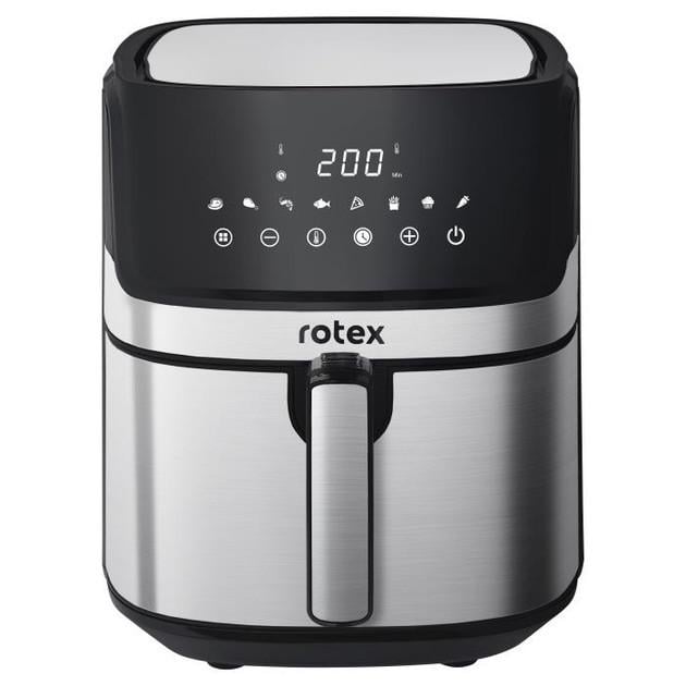 Мультипіч Rotex ROM680-XL MultiFry електрична аерофрітюрниця гриль 6фл 1700Вт Чорний/Сріблястий Мультипіч Rotex ROM680-XL MultiFry електрична аерофрітюрниця гриль 6фл 1700Вт Чорний/Сріблястий
