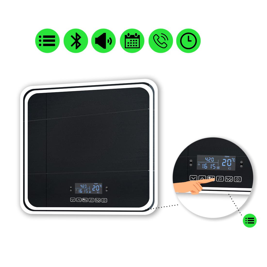 Зеркало с LED подсветкой Ottavia с Smart-блоком 60x60 см (Ottaviak12) Зеркало с LED подсветкой Ottavia с Smart-блоком 60x60 см (Ottaviak12)