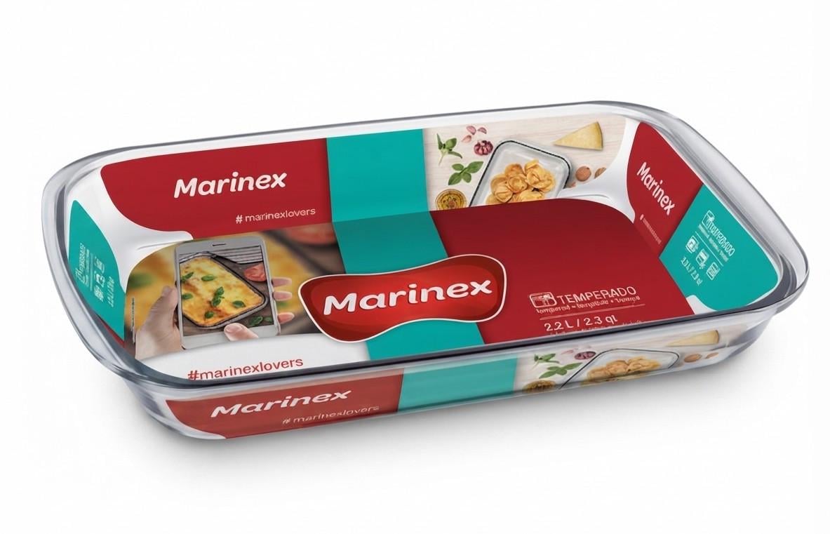Деко прямокутне жароміцне Marinex скляна форма для запікання 2,2 л (6534)