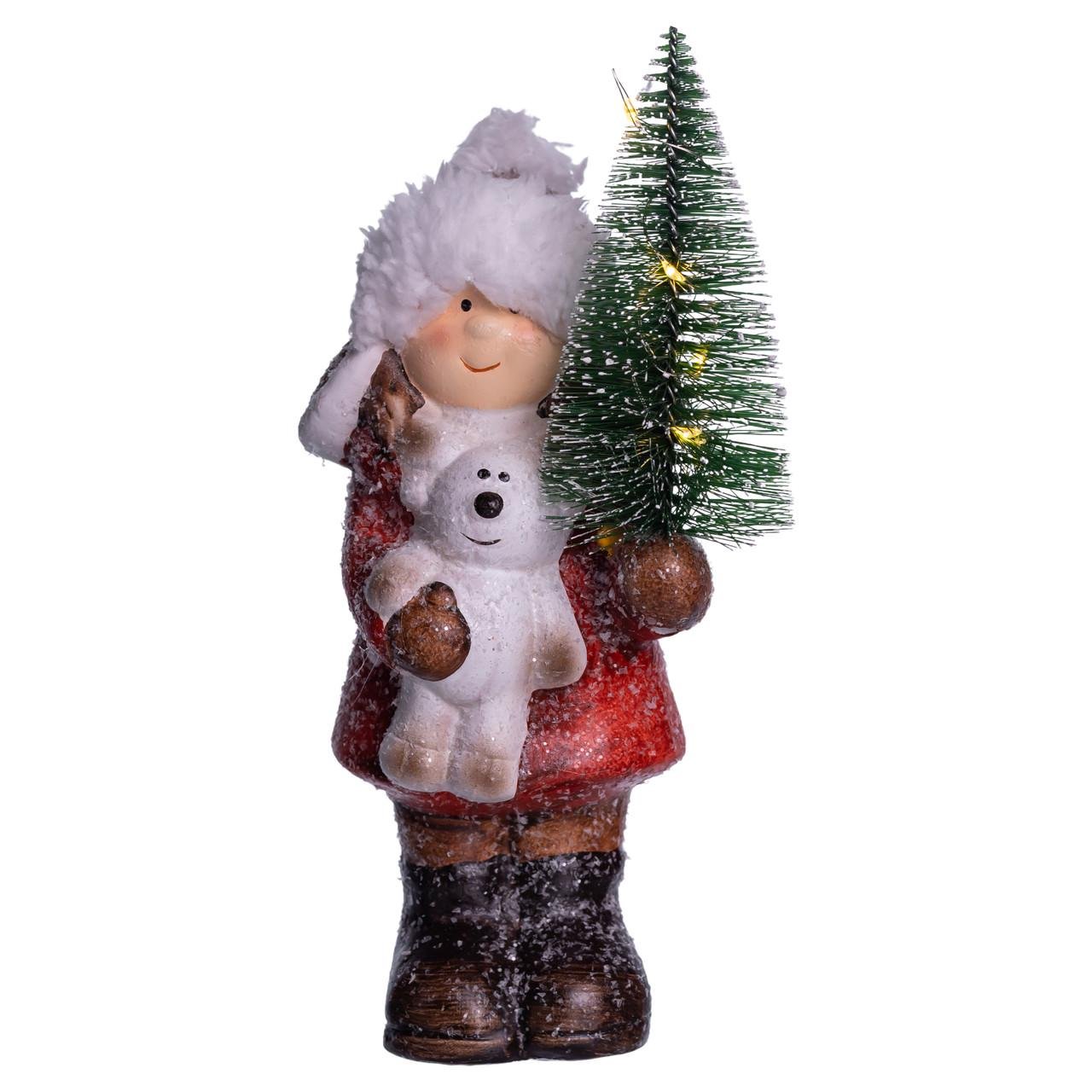 Фигурка с подсветкой Девочка с елкой CR-5-15 из фарфора 8х7х20 см (29912937)