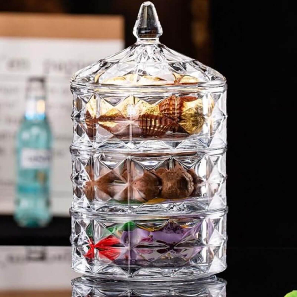 Цукерниця Delisoga 3 яруси 13х26 см Прозорий (3926) - фото 4 Цукерниця Delisoga 3 яруси 13х26 см Прозорий (3926) - фото 4