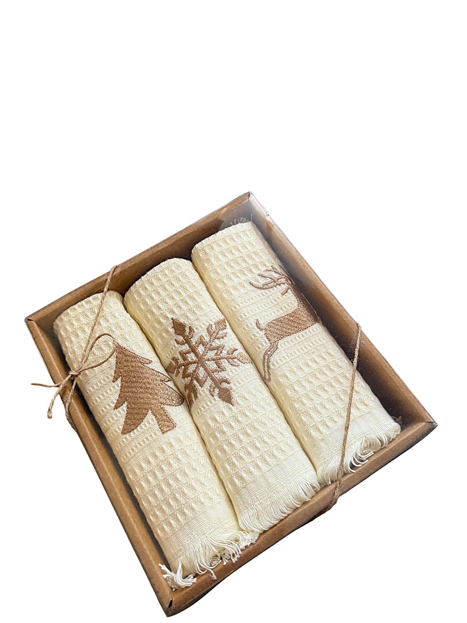 Набір кухонних вафельних рушників Nilteks TC303376103 TURComFor New Year's 3 шт. 40х60 см Різнокольоровий (TC303376103) - фото 2