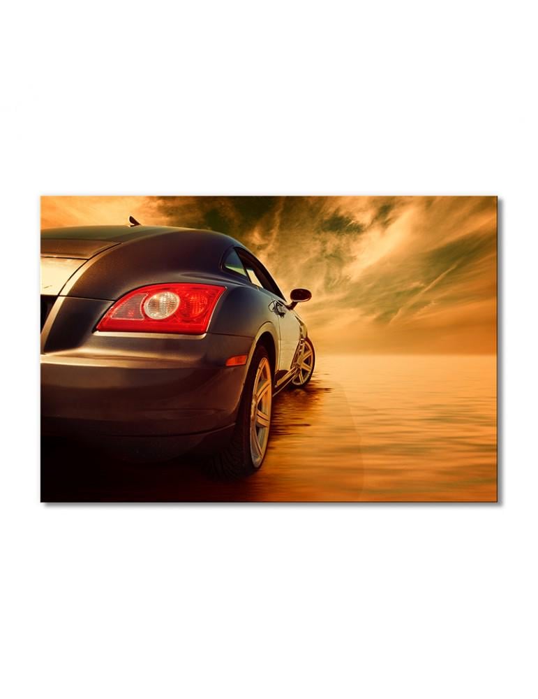 Картина модульная Спортивное авто отражается в воде 1 модуль 60x90 см