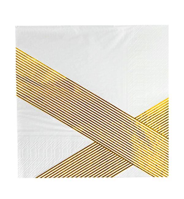 Салфетки праздничные Lines 20 шт. 33x33 см Белый (10710)