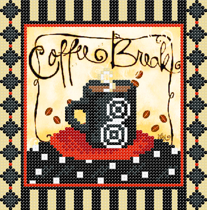 Схема вышивки бисером Перерыв на кофе (752974143)
