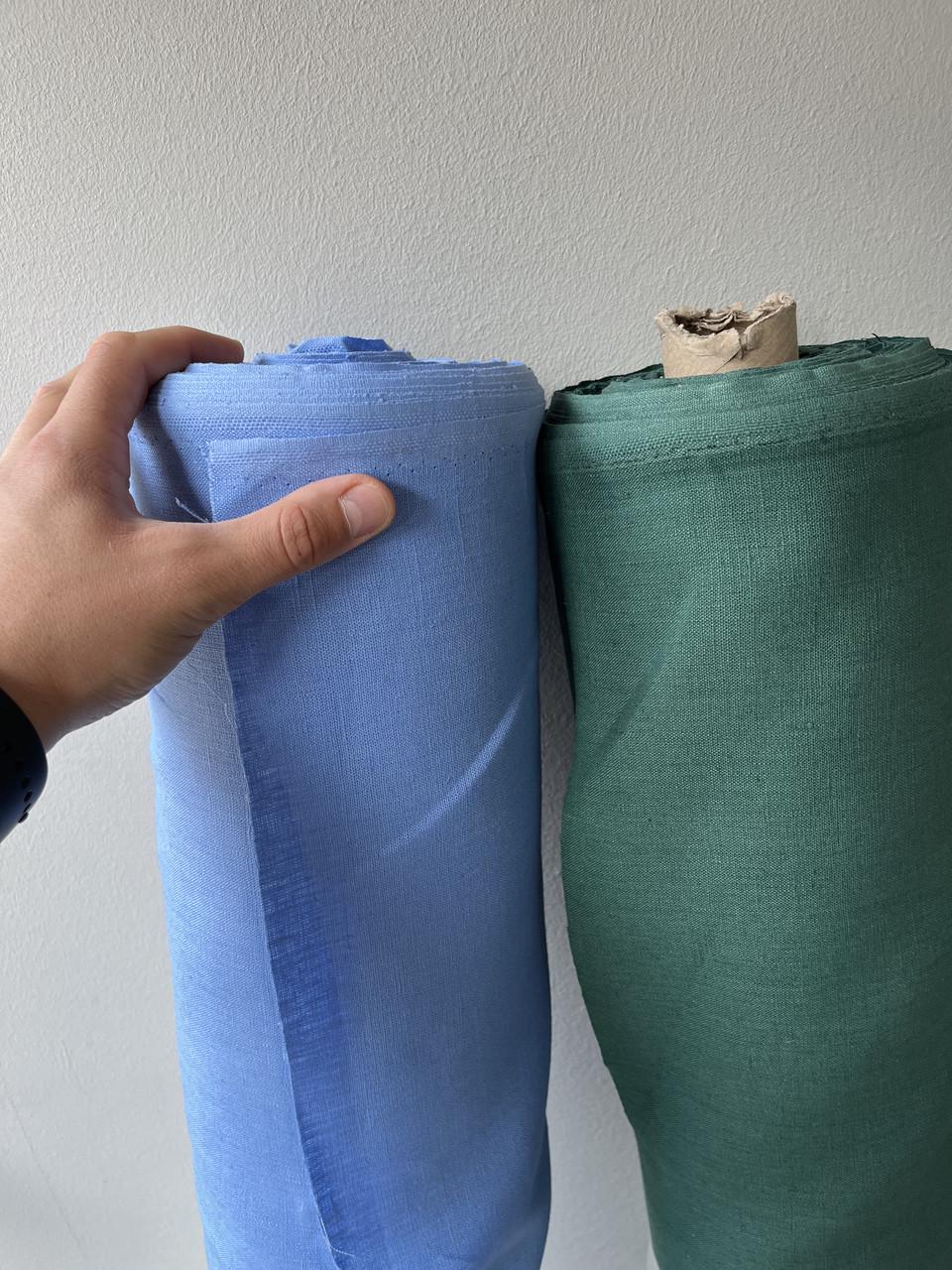 Тканина для скатертин LINEN PLUS 100% льон 143 см 435 Волошковий - фото 5 Тканина для скатертин LINEN PLUS 100% льон 143 см 435 Волошковий - фото 5