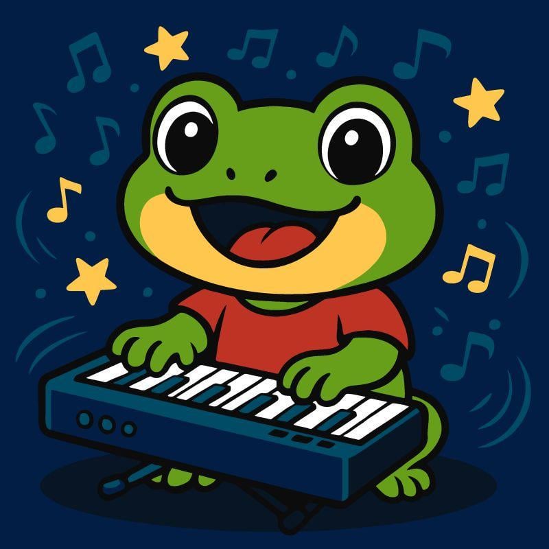 Картина за номерами Ideyka для дітей Жаба з піаніно 25х25 см (2824290315)
