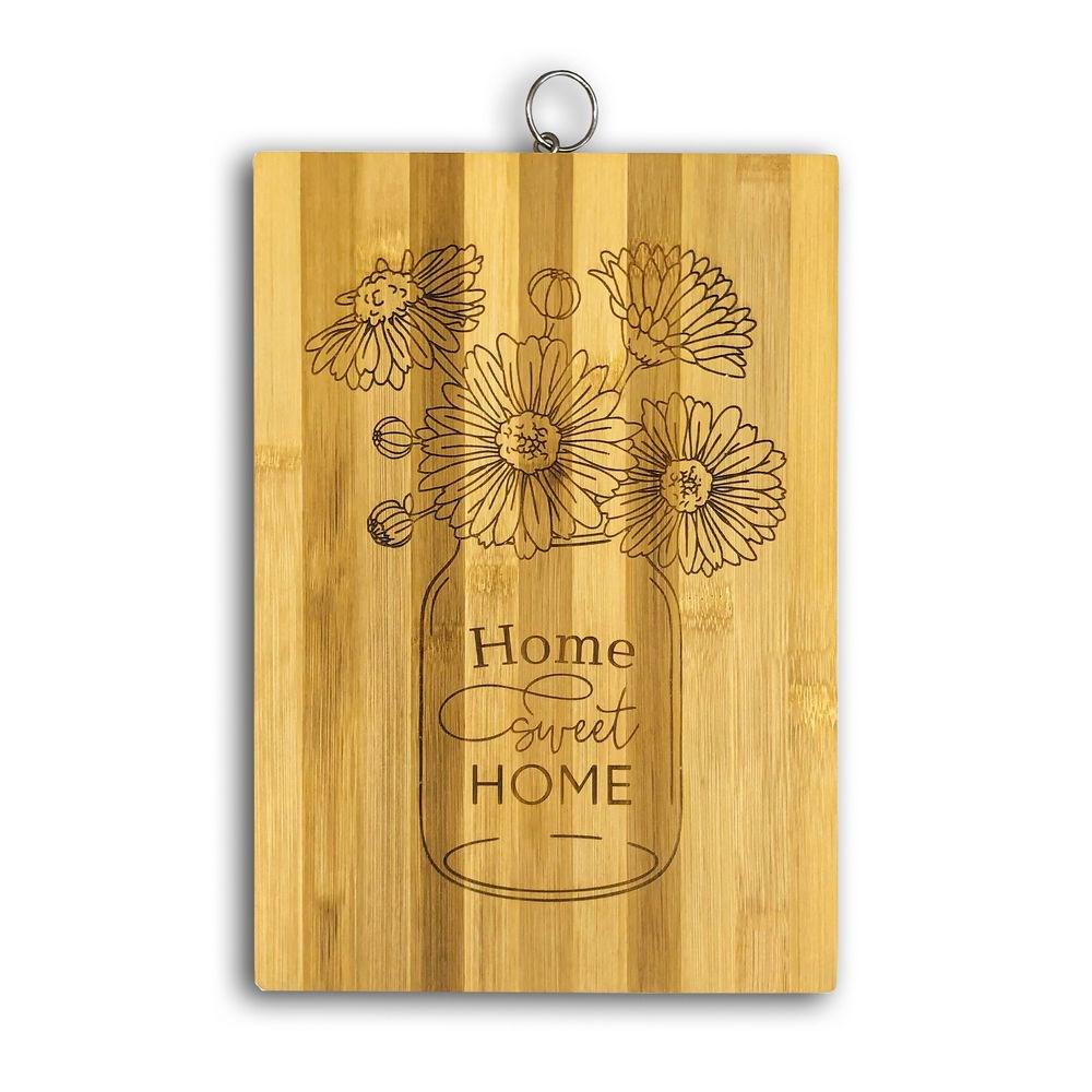 Кухонная доска бамбуковая с гравировкой "Home sweet home" 22х32 см (хрдг0004у)