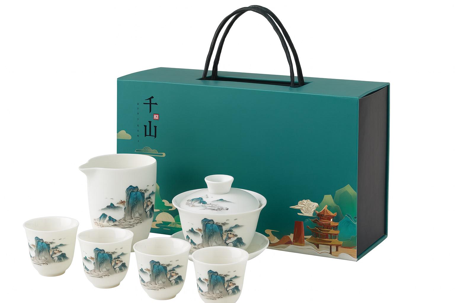 Набор для чайной церемонии Тысяча миль рек и гор на 4 персоны 8 предметов (30589715)