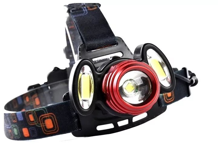 Фонарь аккумуляторный 2118 T6 2COB CZK20 T6 Черный с красным