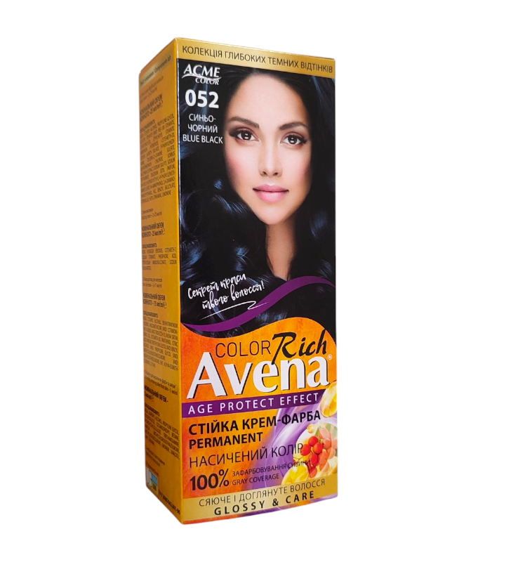Стойкая крем-краска для волос Acme Color AVENA 052 Иссиня-черный