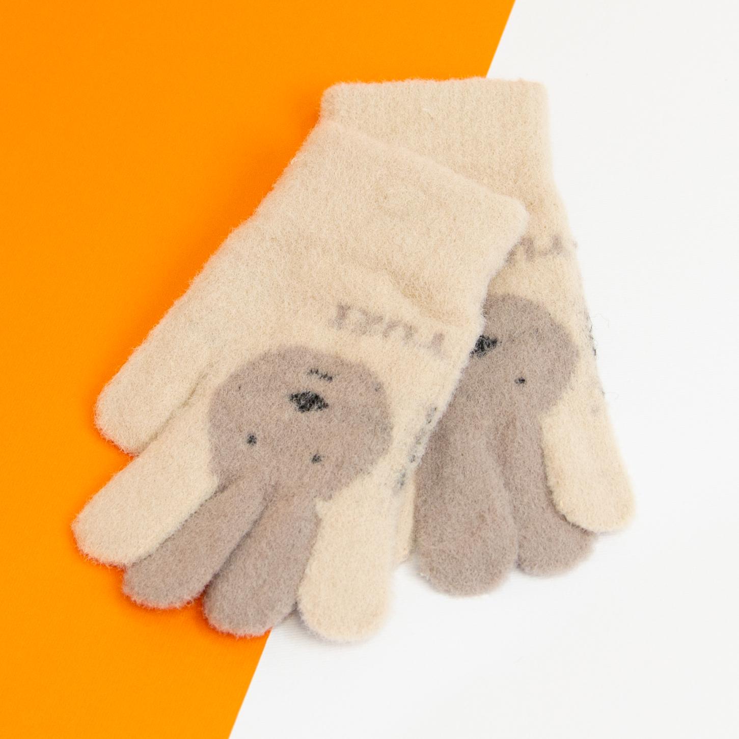 Дитячі рукавички на 5 - 6 - 7 - 8 років зимові для дівчаток Кавовий (20-25-19)