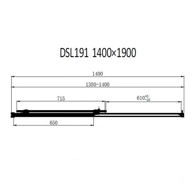 Душевая дверь в нишу Dusel DSL191 раздвижная/стекло прозрачное 140х190 Chrome (419124) - фото 4