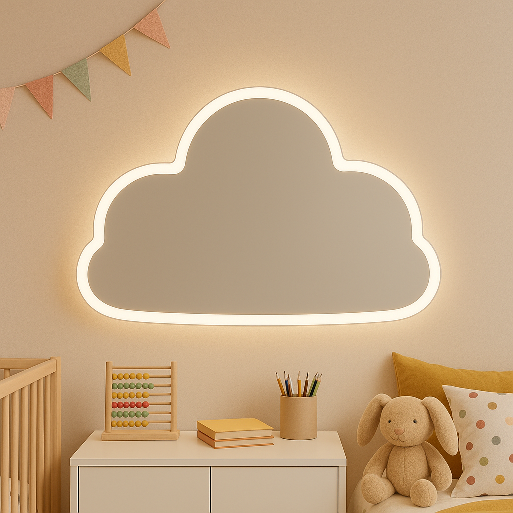 Дзеркало "Хмаринка" 55х80 см з LED-підсвічуванням для дитячої кімнати