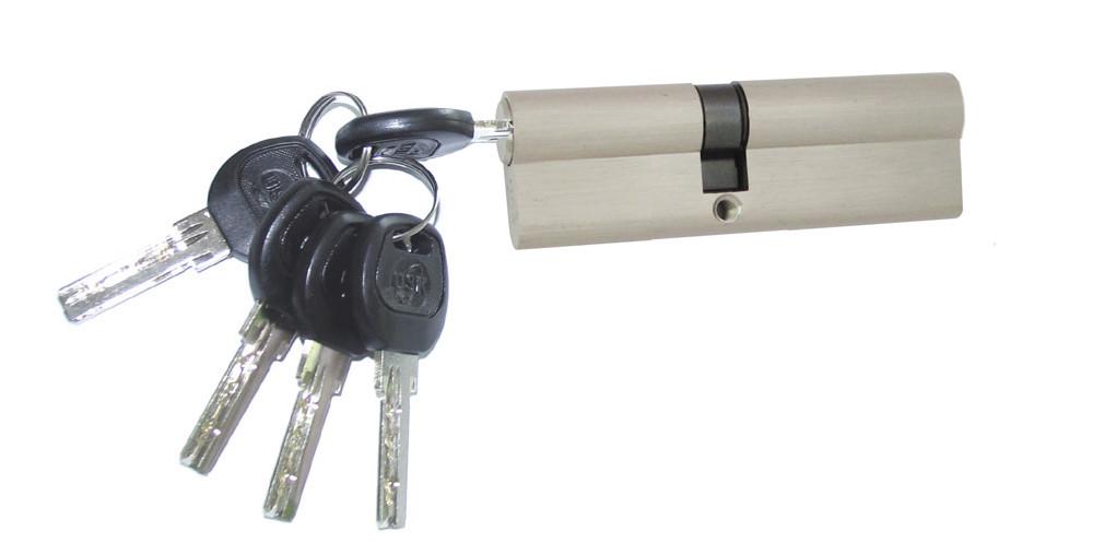 Цилиндровый механизм USK B-80 35x45 ключ/ключ Никель