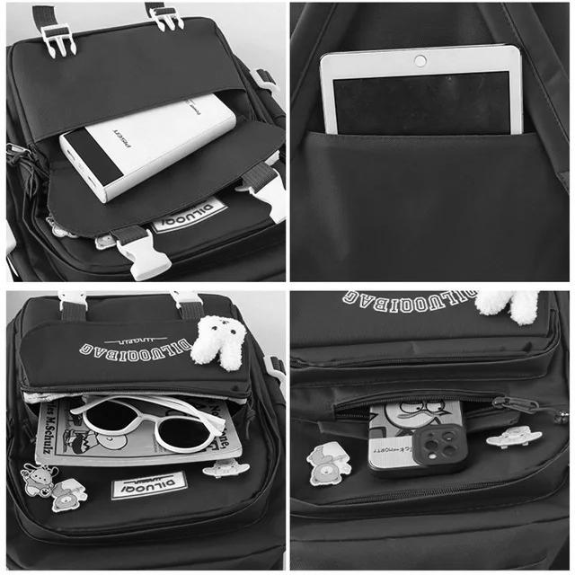 Рюкзак школьный набор DILUOQI 5в1 подростковый для девочки 5-11 класс сумка-шоппер/клатч/пенал Черный (28110614) - фото 10 Рюкзак школьный набор DILUOQI 5в1 подростковый для девочки 5-11 класс сумка-шоппер/клатч/пенал Черный (28110614) - фото 10