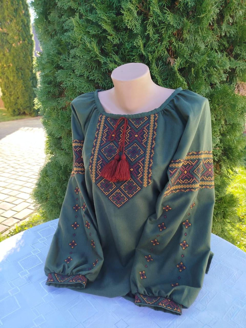 Вишиванка жіноча Гуцульський узір р. 42 Зелений (29378420)
