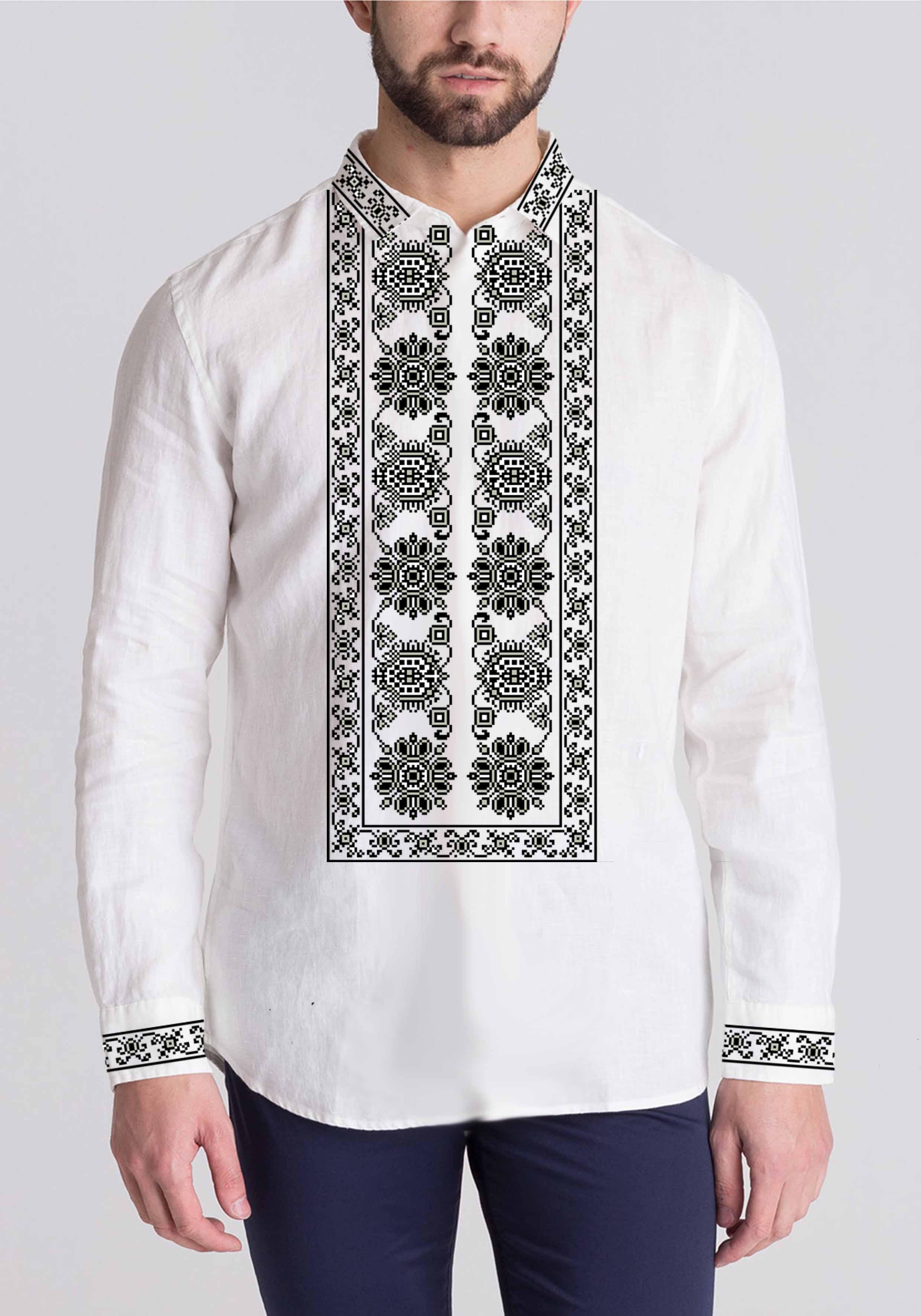 Заготовка для вишивки нитками або бісером сорочка габардин (СЧГ-281) Заготовка для вишивки нитками або бісером сорочка габардин (СЧГ-281)