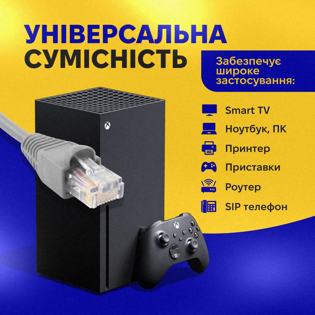 Кабель для интернета LAN UTP CAT5e внутренний до 1000Мбит/с 10 м (4451/10dc) - фото 3