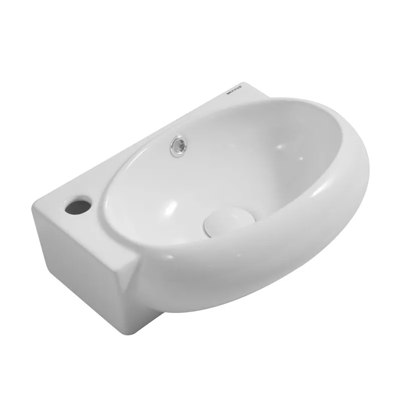 Раковина подвесная MIXXUS PREMIUM DIVERSE-1201-R с отверстием под смеситель и перелив 400х215х140 мм (2509448206)