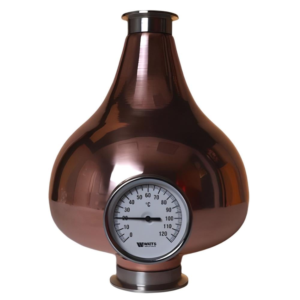 Шолом-аламбік з термометром Moonshine мідний 3"-2" (16898)