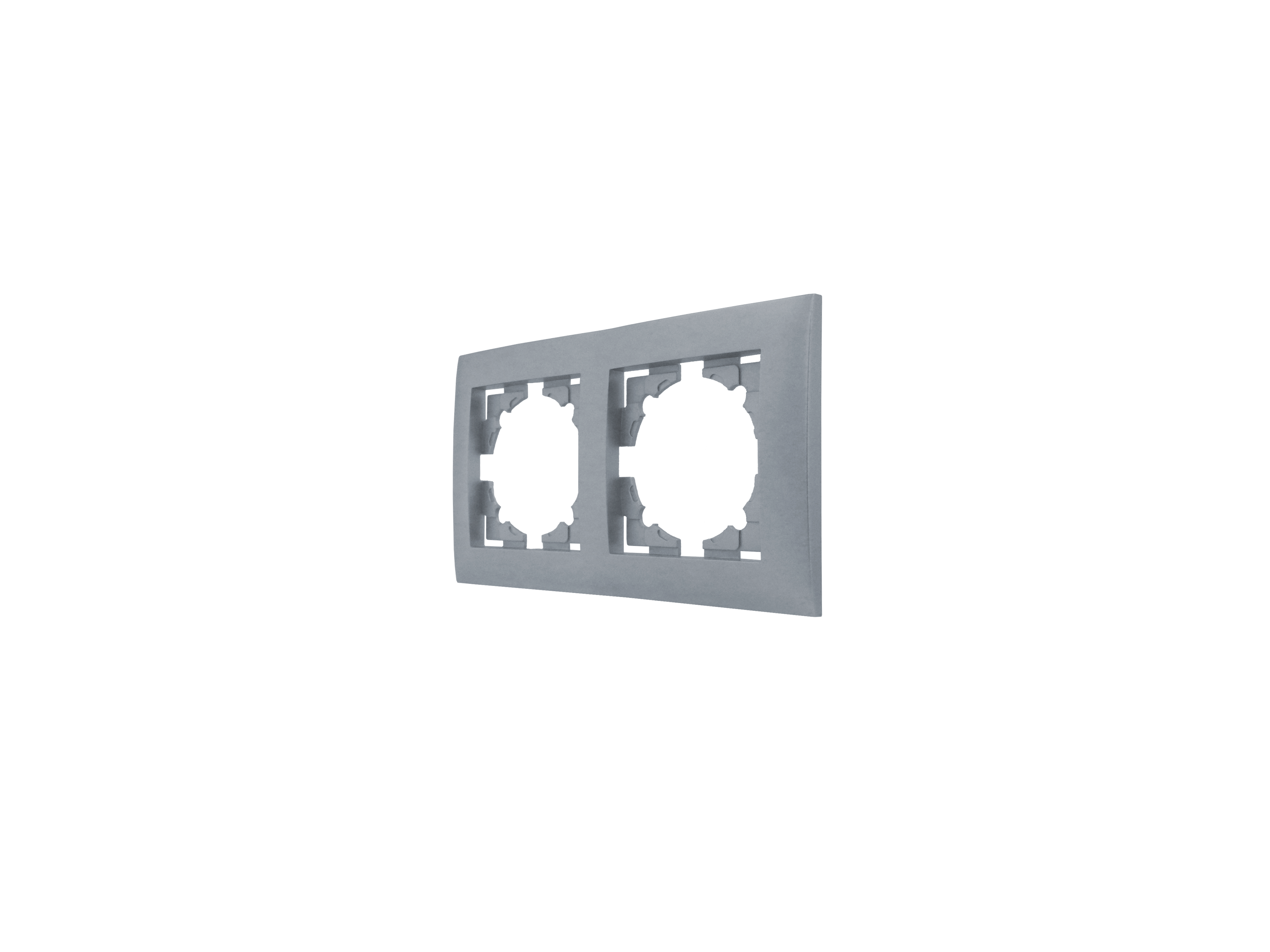 Рамка двухместная MARSHEL IDEAL FI-2 Silver
