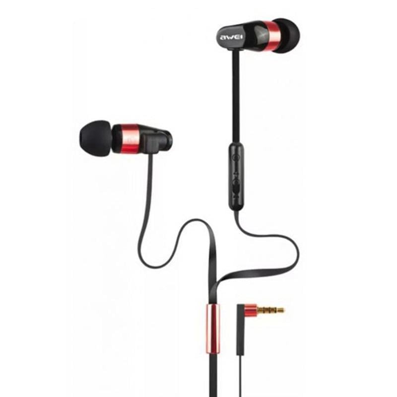 Наушники AWEI ES-12hi 1.2m red