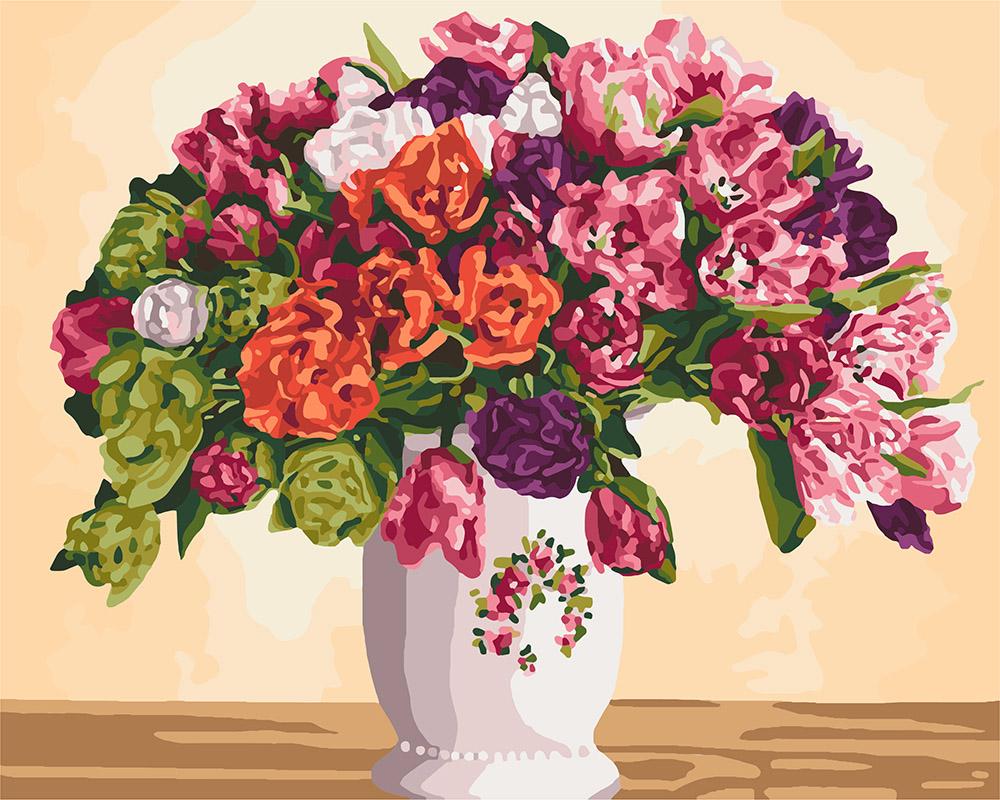 Картина за номерами Ідейка "Пишні тюльпани" 40х50 см (KH3075)